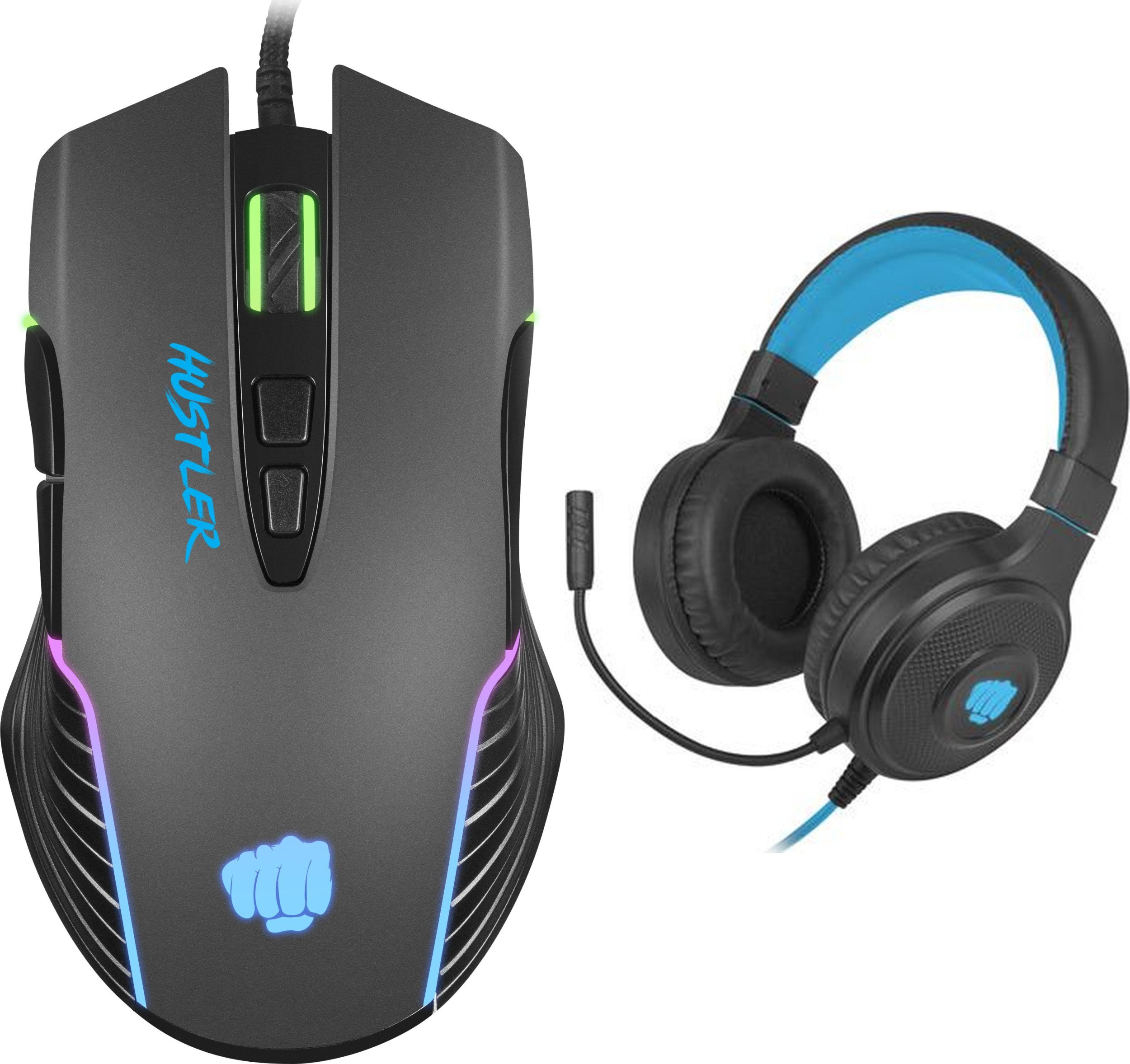 Mysz Fury Mysz Fury Hustler (NFU-1698) + Słuchawki Fury Warhawk Niebieskie (NFU-1585)