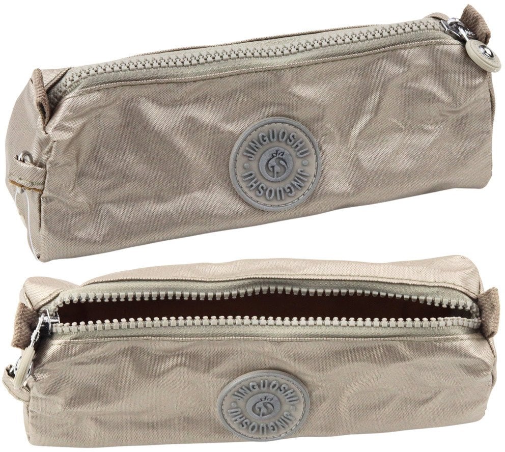 Piórnik Szkolny Organizer Jednokomorowy Srebrny 21,5cm LEAN