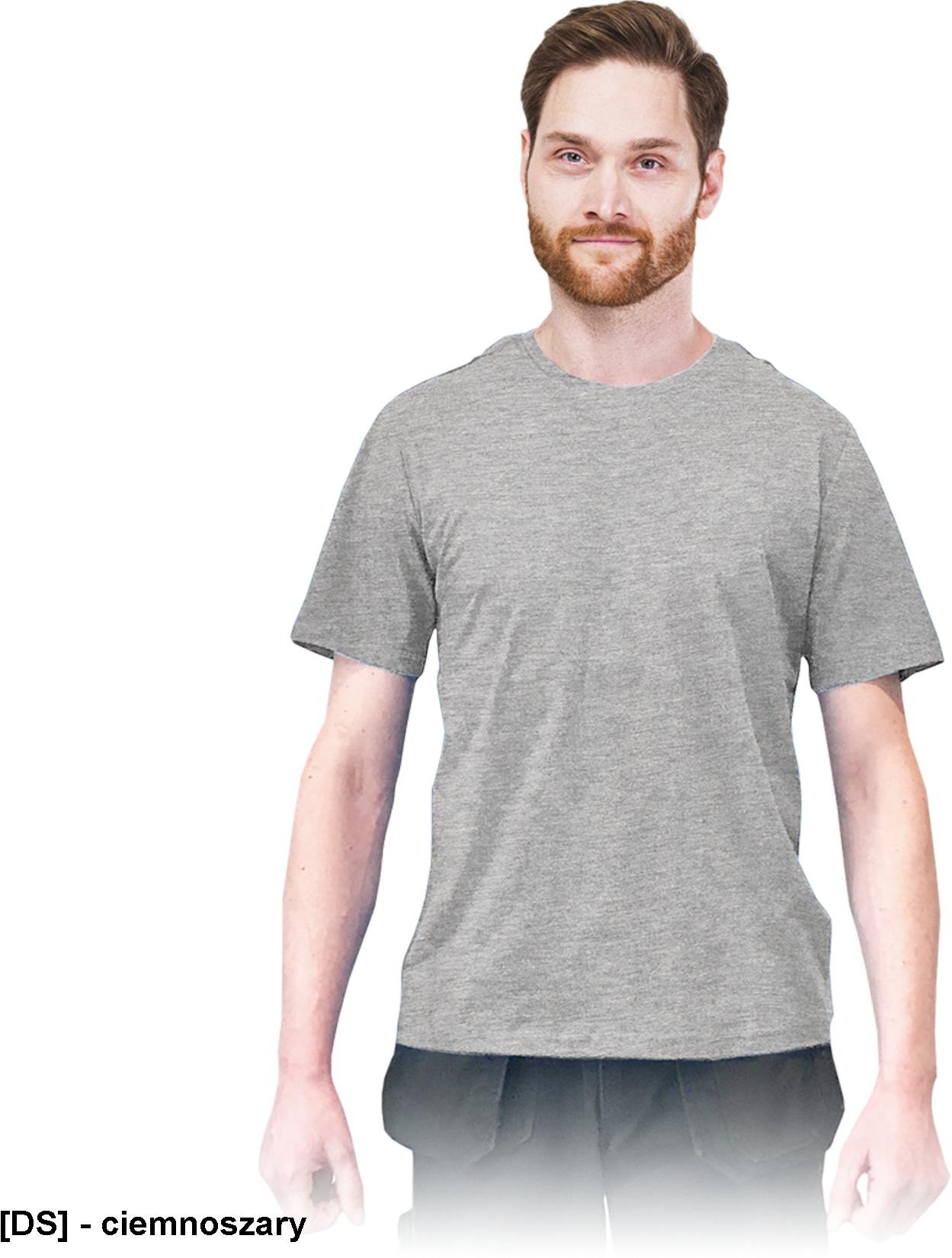 TSR-REGU - t-shirt męski o standardowym kroju, 100% bawełna - ciemnoszary S