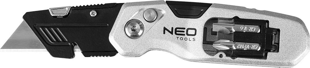 Neo Nóż z ostrzem trapezowym składany 1+3 ostrza, 2 bity