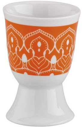 Cilio Kieliszek na jajko Amici, porcelana, śred. 5 x 7 cm, pomarańczowa mandala