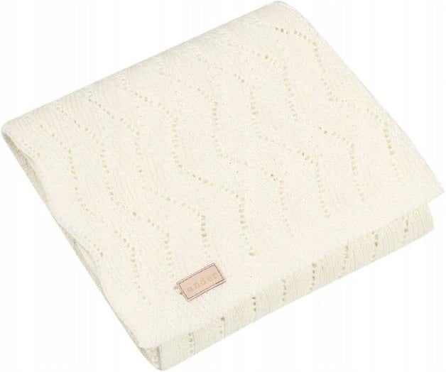 Kocyk z bawełny Augusta 75x100 kremowy P18 Ander