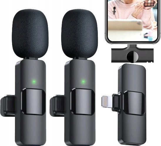 Mikrofon Spreest BEZPRZEWODOWY MIKROFON KRAWATOWY LIGHTNING IOS STREAMING LIVE VLOG