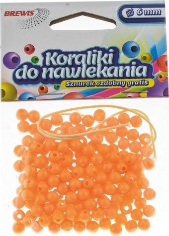 BREWIS Koraliki do nawlekania BREWIS 6mm K6-4 pomarań. Brewis