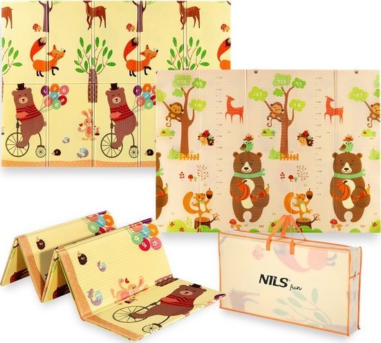 NILS Fun MD05 MATA DZIECIĘCA SKŁADANA FOREST 190x150CM NILS FUN