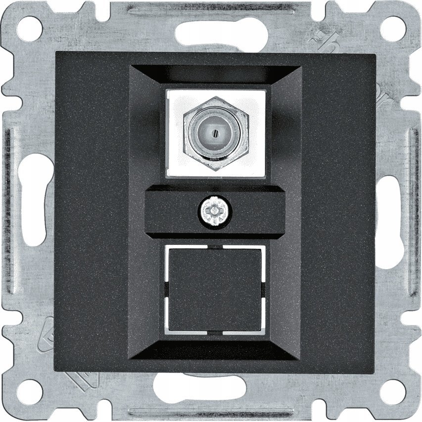 Hager Hager Lumina czarny - gniazdo pojedyncze typu F