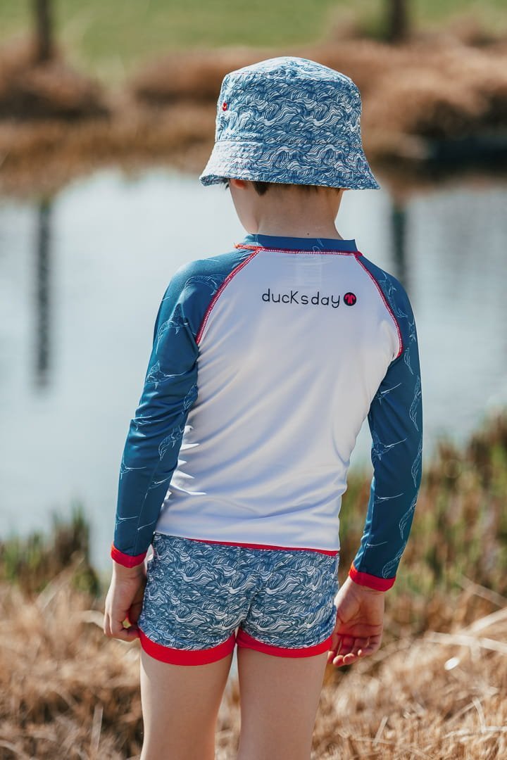 DucKsday Koszulka plażowo-kąpielowa dziecięca uniseks, filtr UV 50+, Straya, rozmiar 10 lat (134-140)