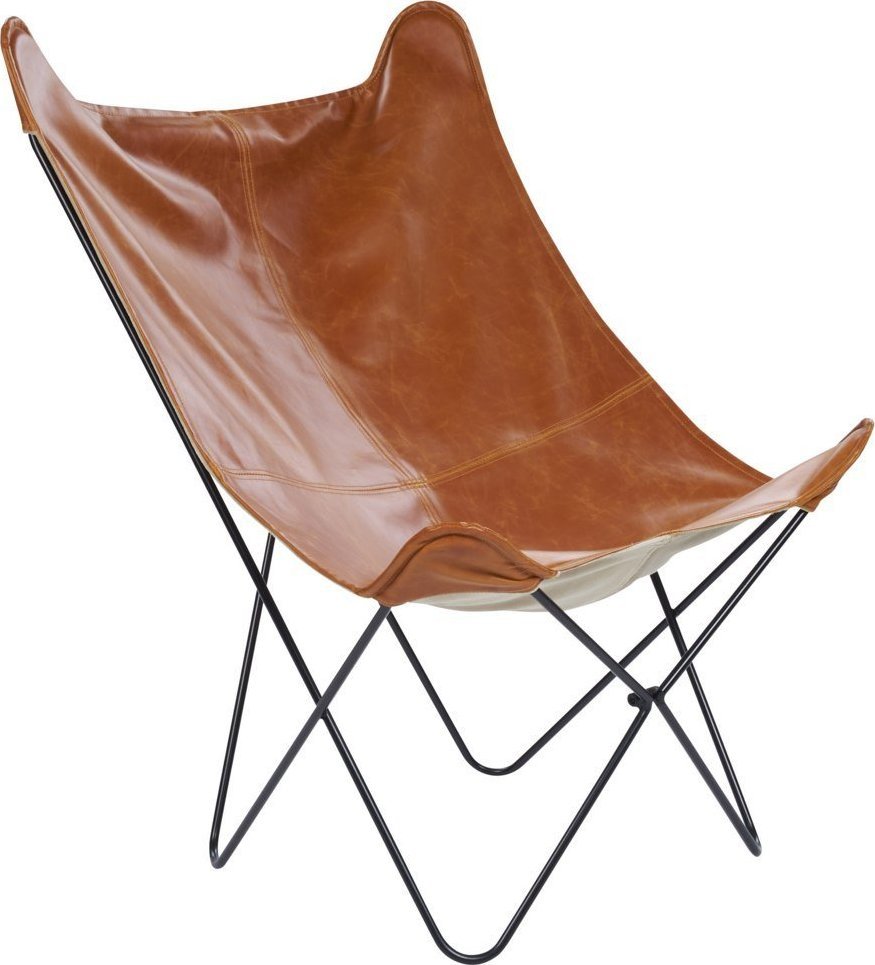 Beliani Fotel ekoskóra brązowy NYBRO