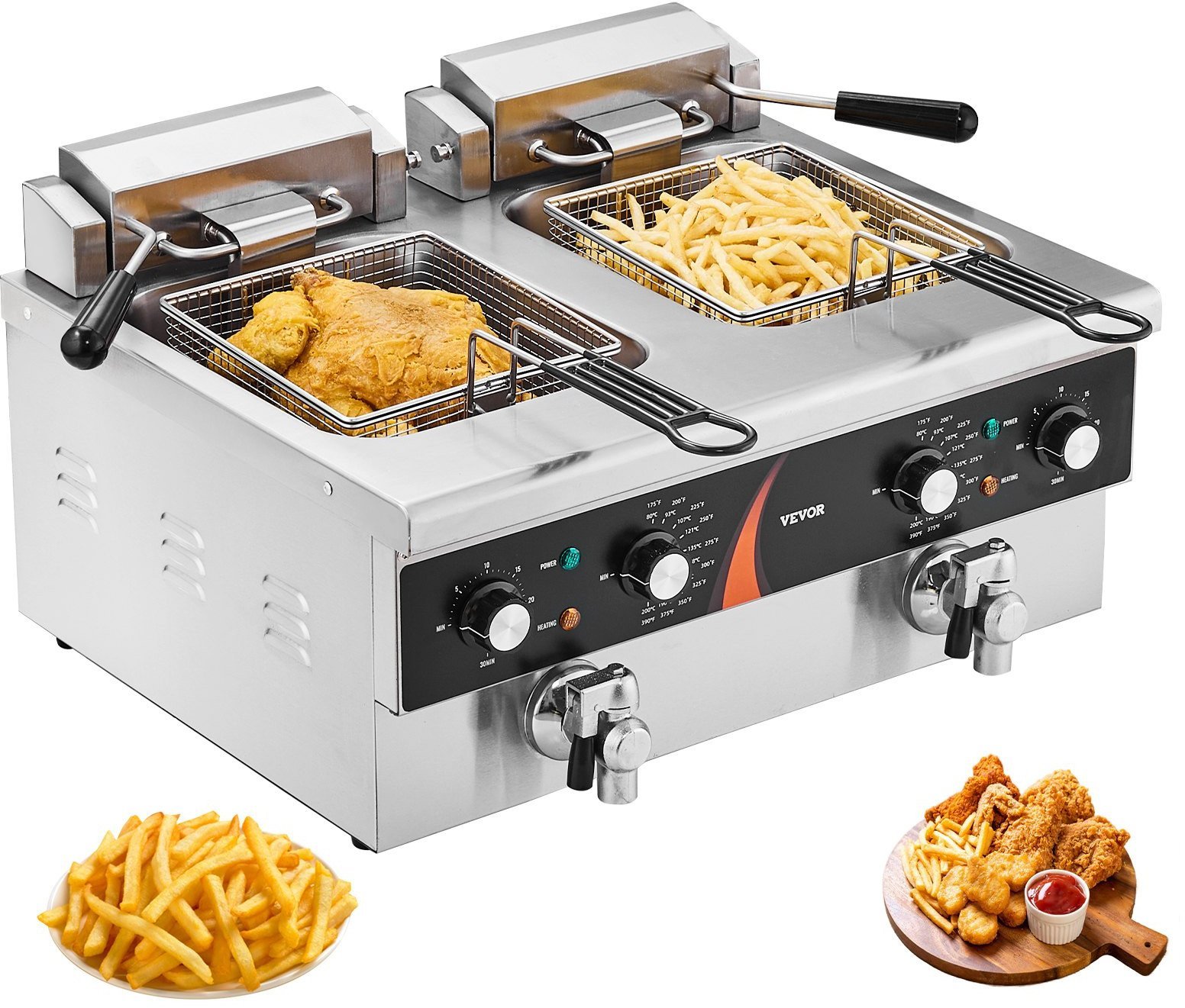 Frytkownica elektryczna nastawna 2-komorowa gastronomiczna 11,8 L