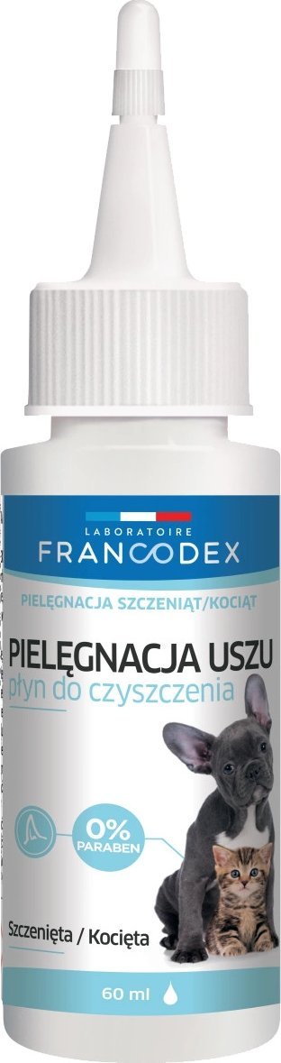 Francodex PL Płyn do czyszczenia uszu dla kociąt i szczeniaków 60 ml