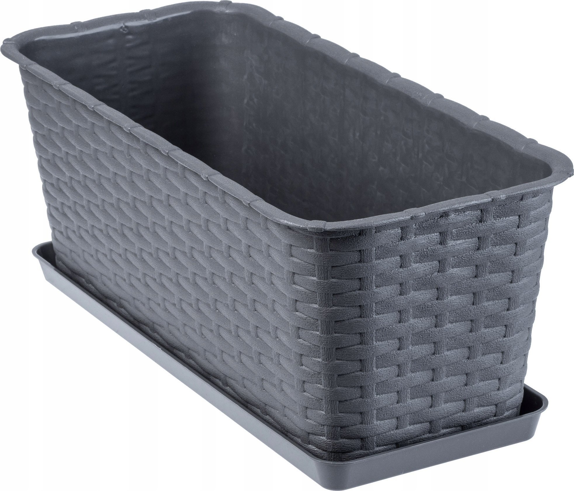 Kadax Doniczka Donica Balkonowa Podstawka 40cm Grafitowa