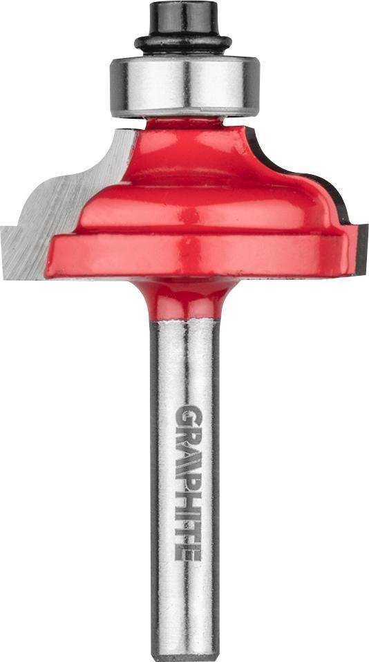 Graphite Frez widiowy (Frez kształtowy z łożyskiem, zaokrąglający, HM, 32 x 12.9 mm, trzpień 6 mm)