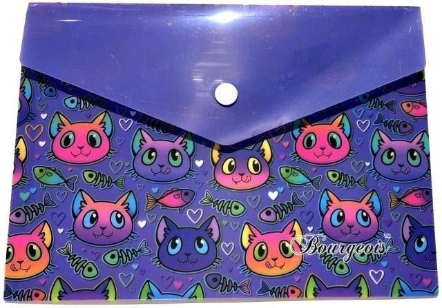 Teczka A5+ plastikowa z klipsem Kotki