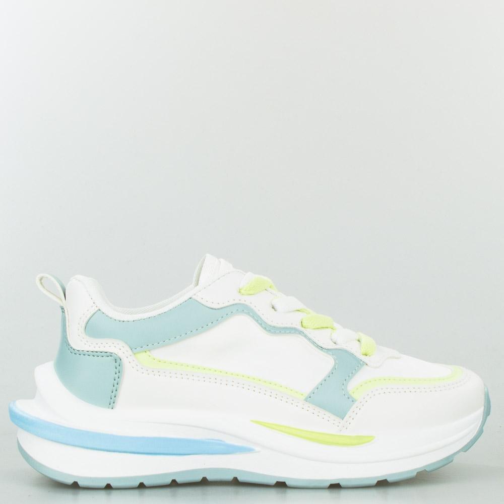 Estetino Sneakersy na koturnie kolorowe białe-39