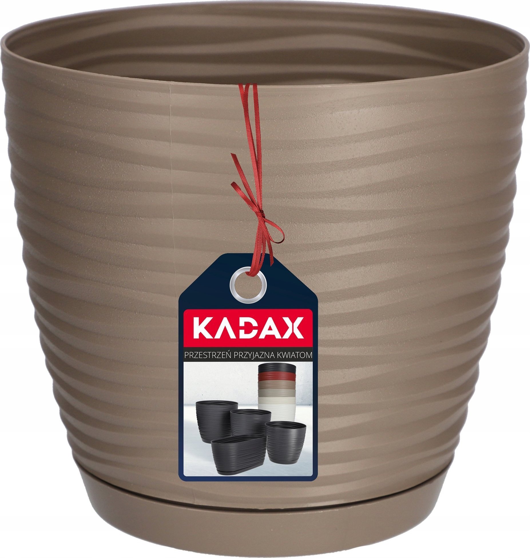 Kadax Doniczka Osłonka Na Kwiaty Podstawka Beżowa 15cm