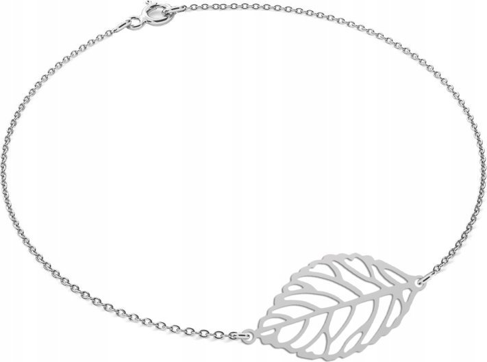 Radziszewska Jewellery Bransoletka z Listkiem srebro 925 Liść Prezent na Dzień Kobiet DEDYKACJA