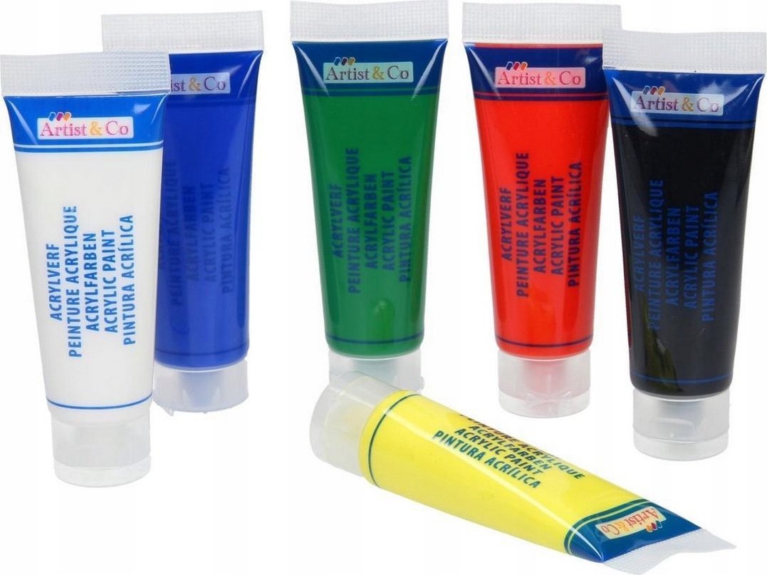 Artico Artico - Zestaw farb akrylowych w tubkach 75 ml 6 kolorów