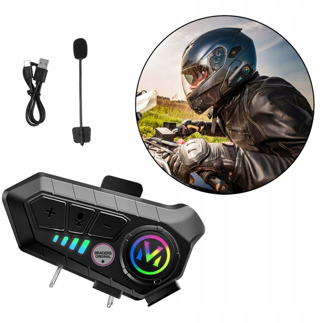 Profesjonalny zestaw słuchawkowy do kasku - bezprzewodowy i wygodny Braders