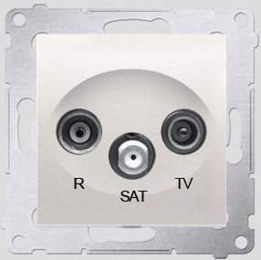 Kontakt-Simon Gniazdo antenowe SIMON54 RTV/SAT przelotowe kremowe - DASP.01/41