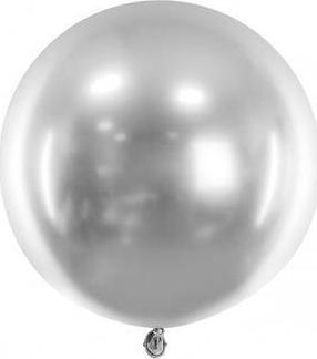PartyDeco Balon okrągły Glossy 60cm, srebrny one size