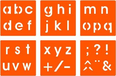 Graine Creative Zestaw 6 szablonów Małe Litery i Znaki