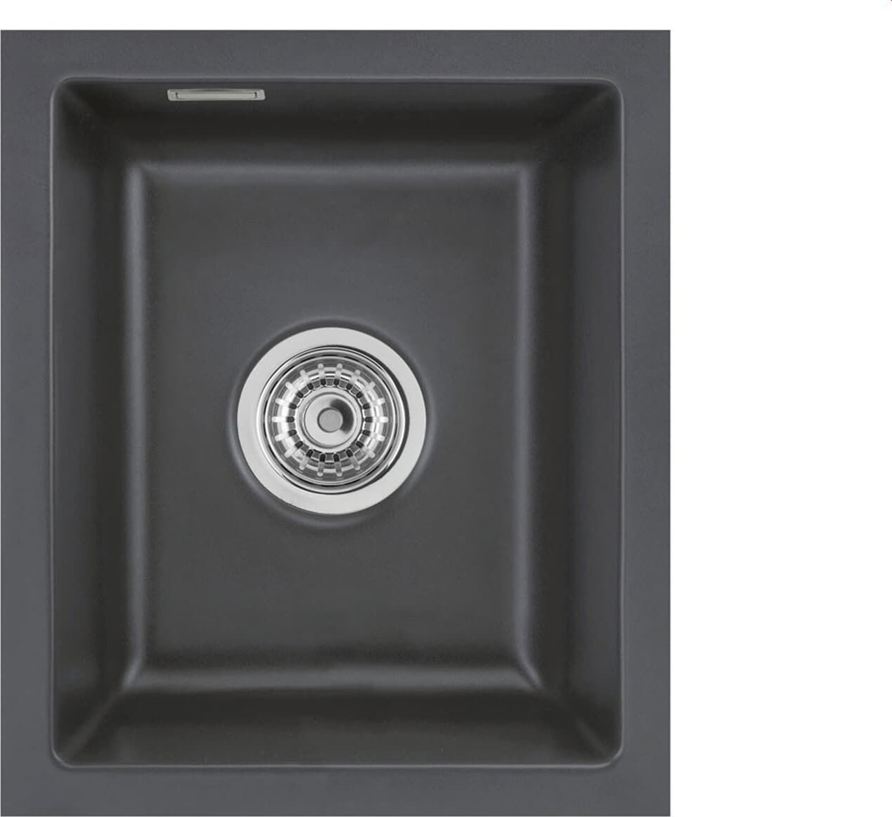 Zlewozmywak SYSTEMCERAM Systemceram Mera 32 U Schiefer, zlewozmywak ceramiczny, korek manualny