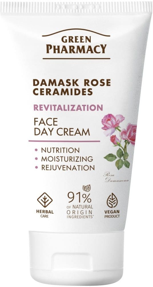 GREEN PHARMACY Róża Damasceńska + Ceramidy Rewitalizujący Krem na dzień 50 ml