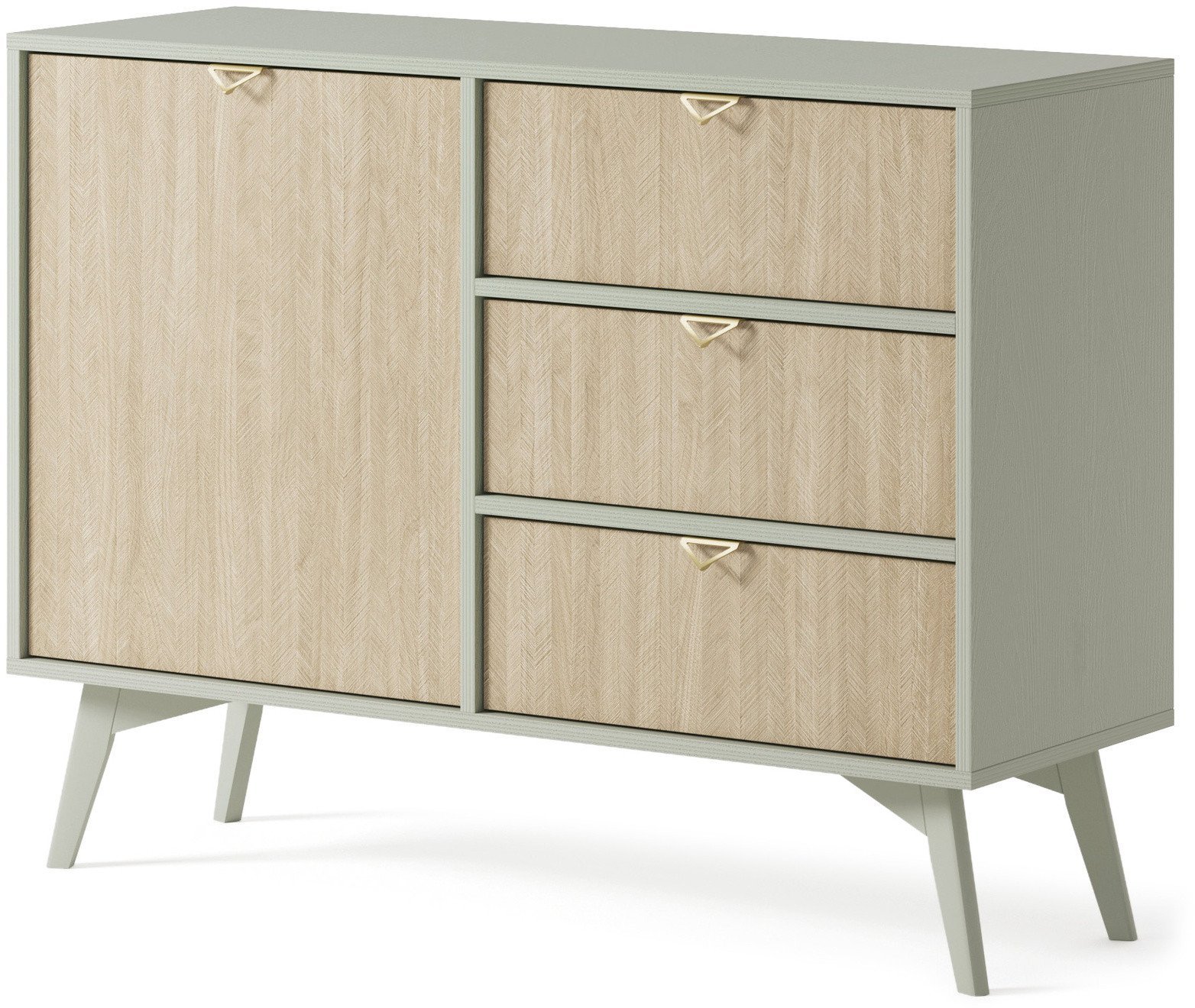 Komoda Silva KSZD-106 w kolorze Eukaliptus + Jodełka Scandi