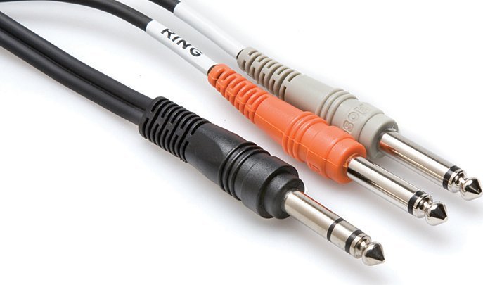 Hosa Technology TRS/2 x TS, Male, 2 x 6.35mm TS, Male, 3 m, Black