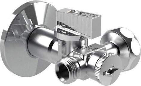 Arco Zawór kątowy Dual z ﬁltrem bez nakrętki antykamienny 1/2"x3/8"x3/4" (DUAL29)