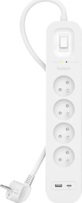 Listwa zasilająca Belkin SurgePlus przeciwprzepięciowa 4 gniazda 2 m biała (SRB001ca2M)