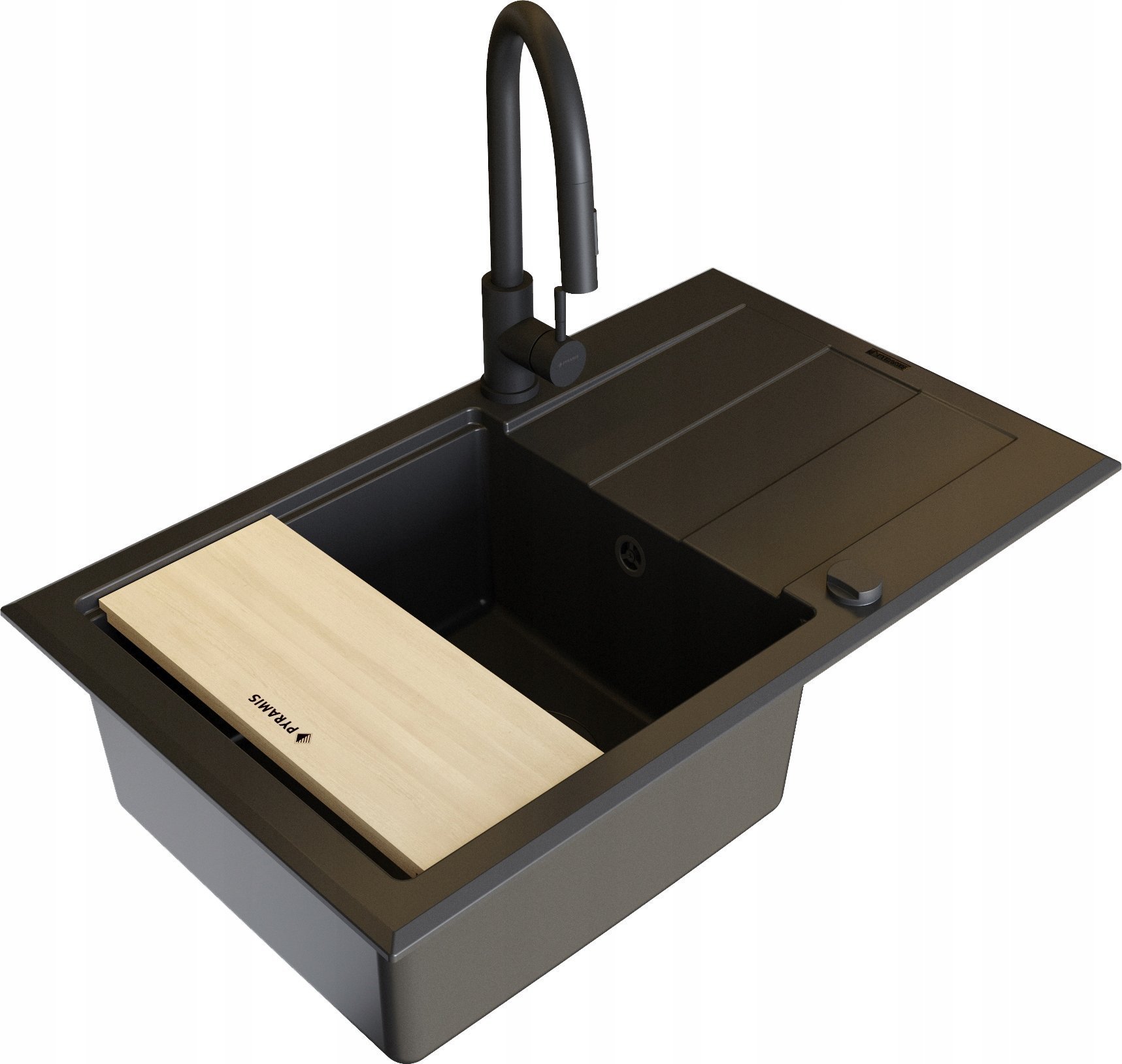 Zlewozmywak Pyramis Zestaw Pyramis Sparta Plus Lux 78x48 1B1D+IDEA BE