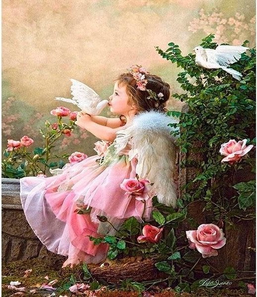 Norimpex Mozaika diamentowa 5D - Dziewczyna z gołeb 40x30cm