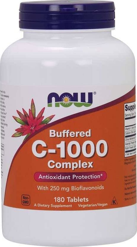 NOW Foods NOW Foods - Buforowana Witamina C-1000 ze 250mg Bioflawonoidów, 180 tabletek