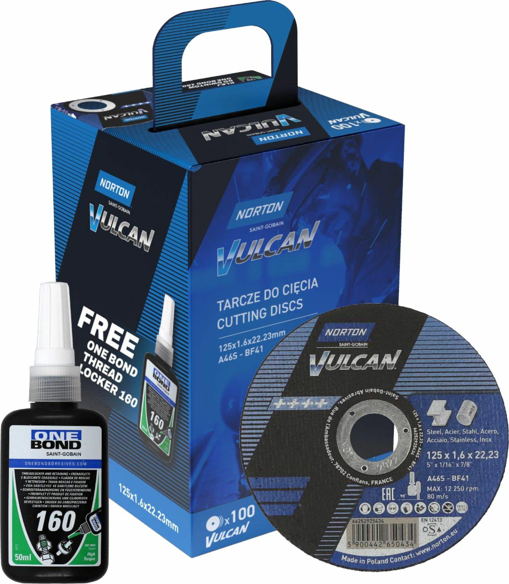 Norton NORTON TARCZA.VULCAN 125 x 1,6 /100szt.+ KLEJ ONE BOND