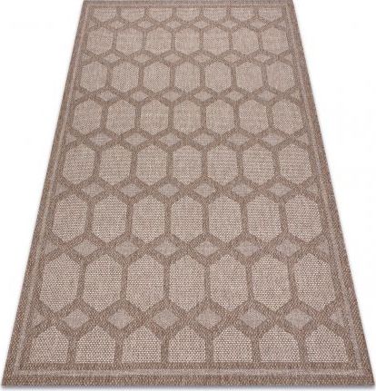 Dywany Łuszczów Dywan HOUSE SZNURKOWY SIZAL 40356 Romby, płaskie tkanie, efekt wełny beż, 140x190 cm