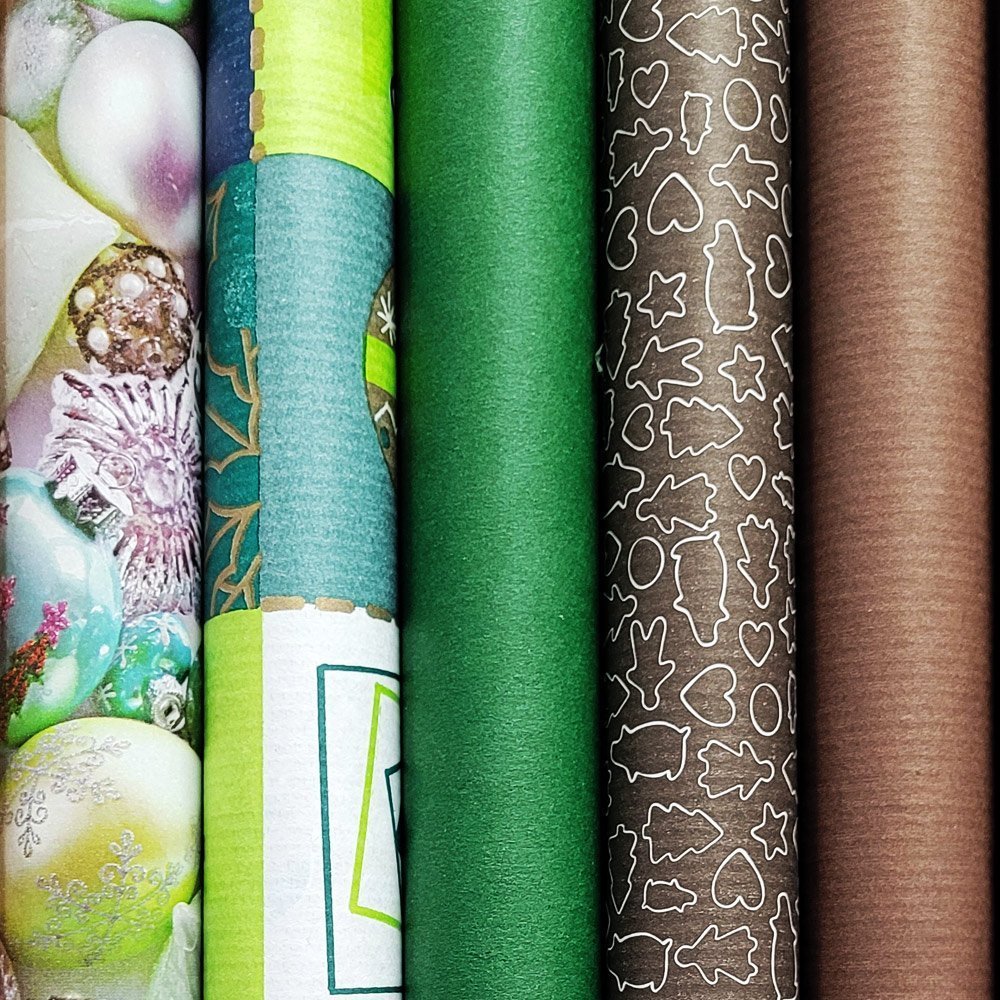 Papier zestaw do pakowania prezentów 57cmx2m 5szt ZST33