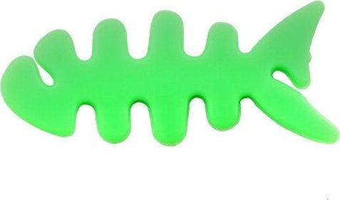 Hurtel Zwijacz organizer kabla słuchawek w kształcie ryby zielony Zwijacz organizer kabla słuchawek w kształcie ryby zielony
