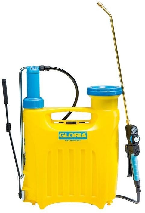 GLORIA Hobby 1200, Backpack garden sprayer, 12 L, 12 L, Blue, Yellow, Plastic, Brass