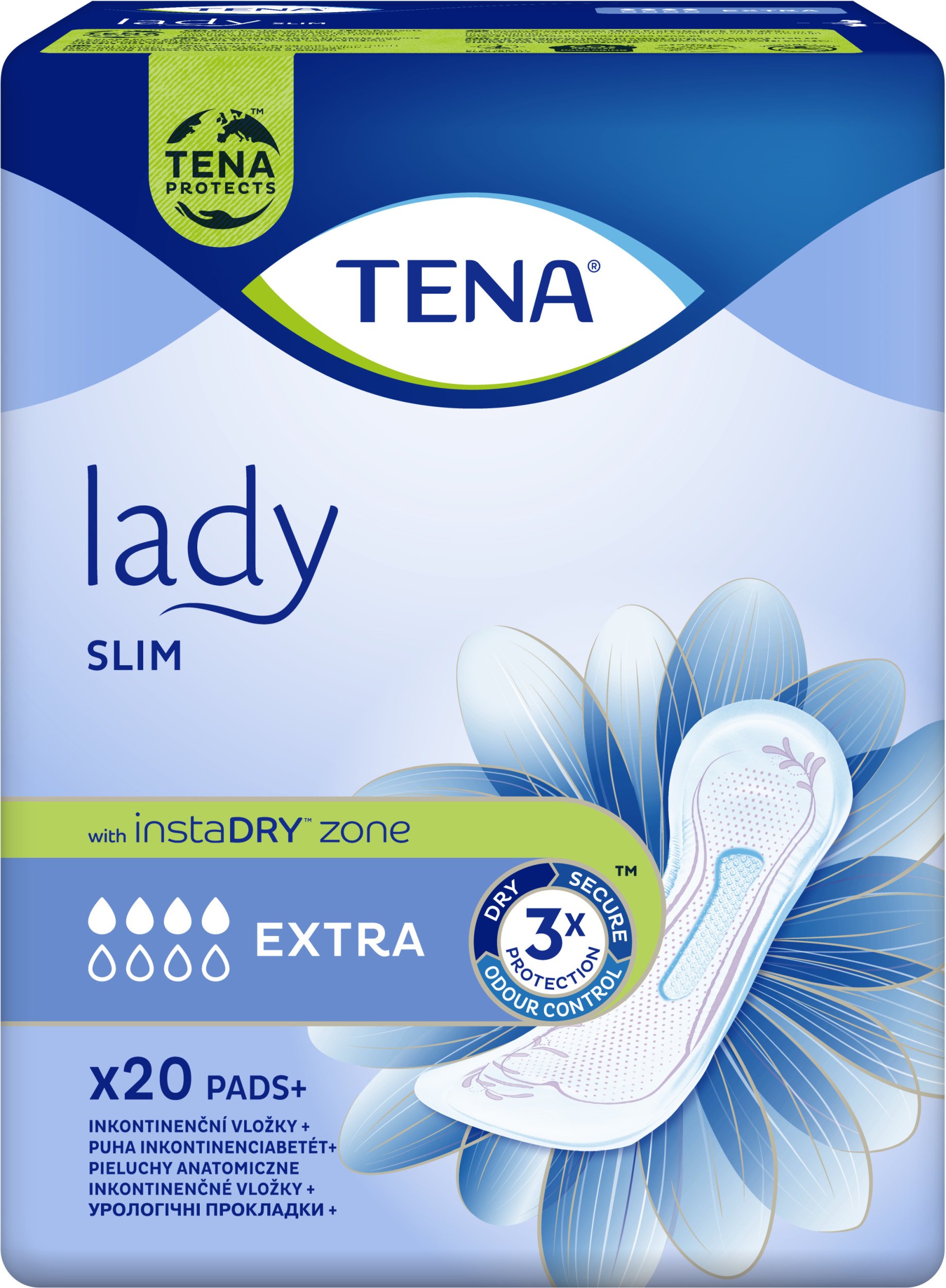 Tena Lady, Pieluchy anatomiczne Slim Extra, 20 sztuk