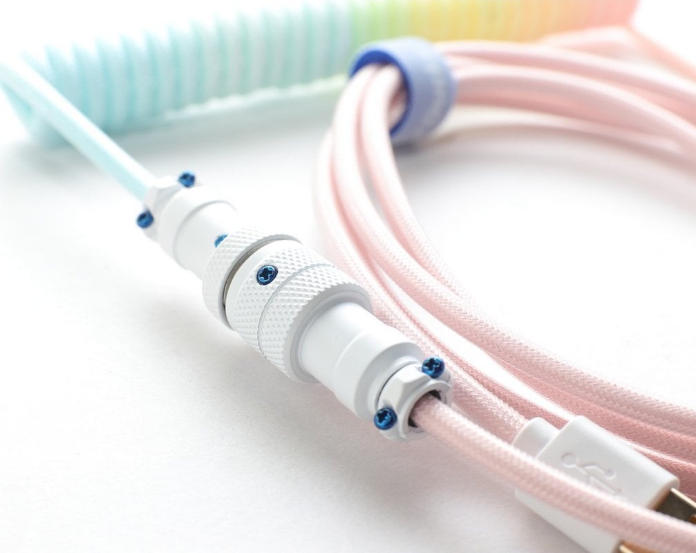 Ducky Ducky Premicord Cotton Candy Coiled Cable, USB Typ C auf Typ A - 1,8m