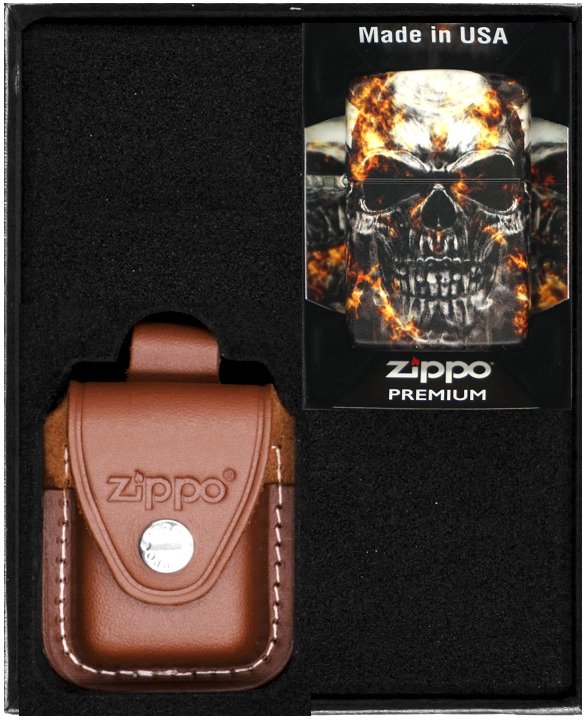 Zestaw ZIPPO Zapalniczka SMOKEY SKULL DESIGN Prezentowy No2