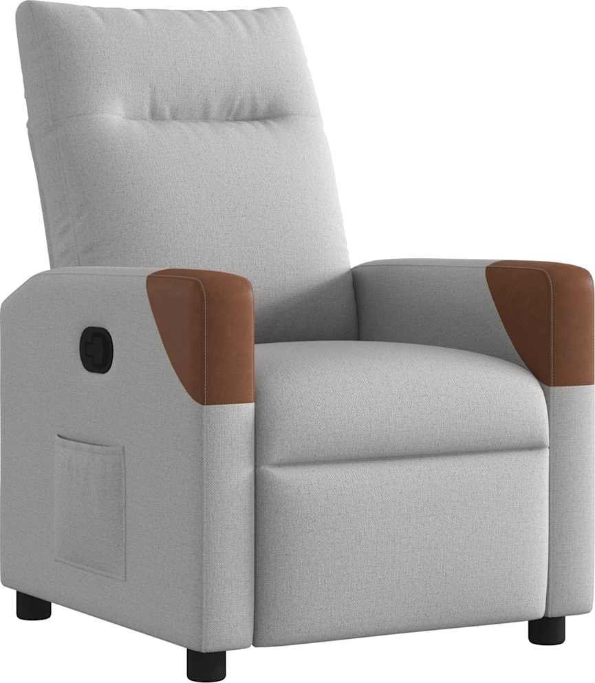 Fotel rozkładany, szary, obity tkaniną