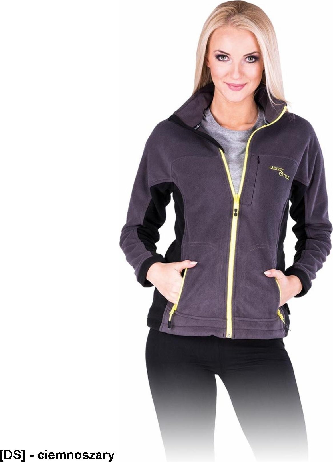 R.E.I.S. LH-LADYFLY - damska bluza polarowa - ciemnoszary S