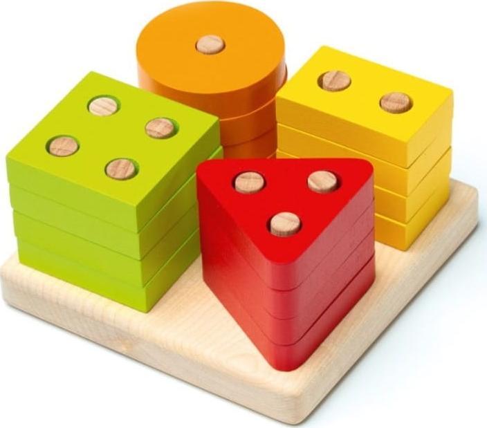 Cubika Sorter drewniany figury geometryczne kwadrat 18m+ Cubika