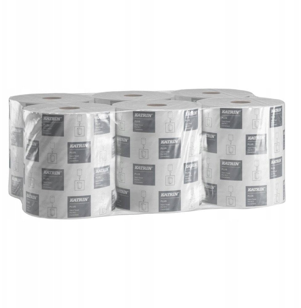 Katrin Katrin Plus M2 – Ręcznik papierowy w rolce, biały, 2-warstwowy, 100 m - 6 rolek