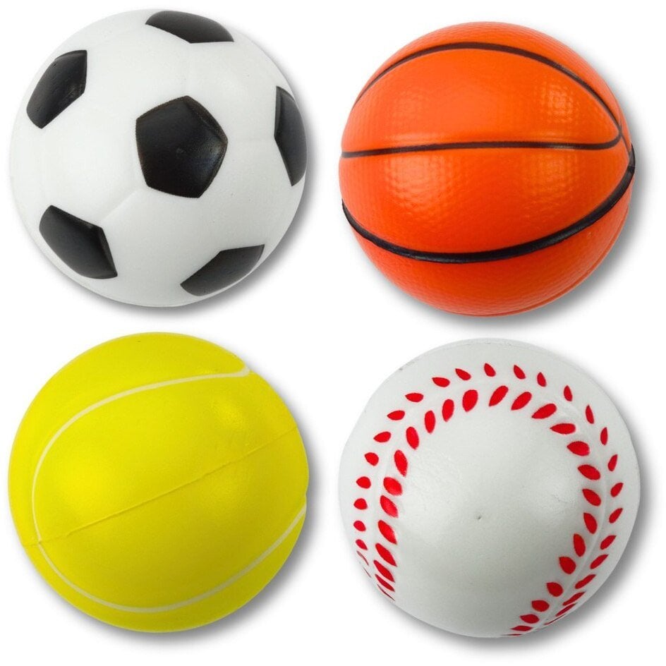 Zestaw Piłki Piłeczki Sportowe Piankowe Do Odbijania Rzucania 6cm 4 szt.