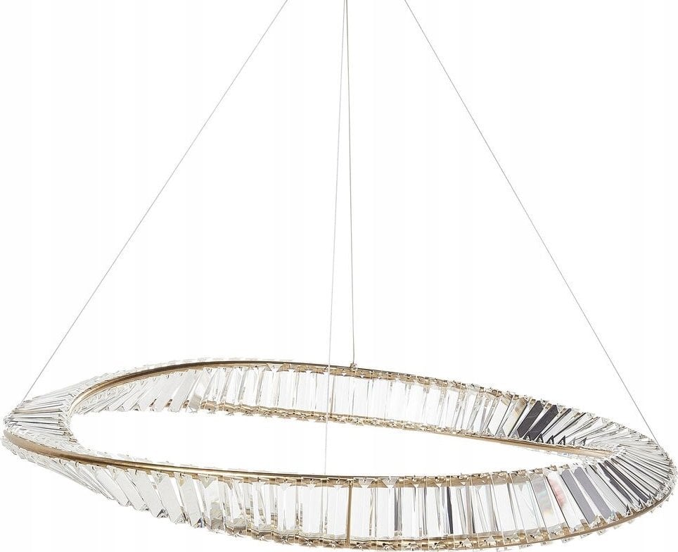 Lampa wisząca Beliani Żyrandol metalowy LED złoty ROSENDE