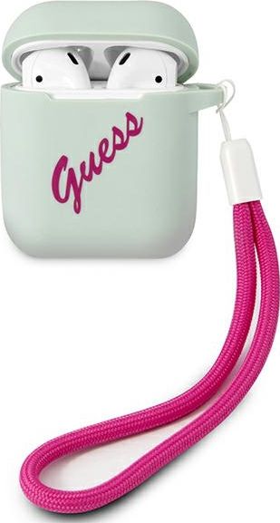 Guess Etui ochronne GUACA2LSVSBF Silicone Vintage do AirPods 1/2 niebiesko-różowe