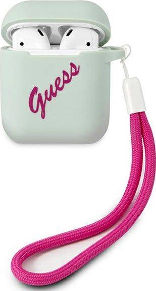 Guess Etui ochronne GUACA2LSVSBF Silicone Vintage do AirPods 1/2 niebiesko-różowe